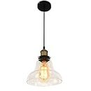 NAKEAH Industrial Edison Vintage Style 1-Light Pendant Glass Hanging Light Kitchen Island Dining Pendant Lighting Horn Glass Pendant Light Fixture Yearn for