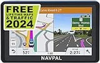 NAVPAL SAT NAV (7 INCH) UK EUROPE EDITION 2024 (FREE Lifetime Updates) GPS Navigation for Car Truck Motorhome Caravan, Features - Speed Cams, Postcodes, Lane Guidance, AI Real Voice (BRITISH BRAND)