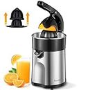 Reemix Electric Citrus Juicer Squeezer, Orange Juicer with Two Interchangeable Cones, Suitable for orange, lemon and Grapefruit, Brushed Stainless Steel, Easy to Clean and Use (ABS+Stainless Steel)