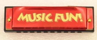 Hohner Music Fun Harmonica in the Key of C in Bright Red Color 10 Hole Diatonic