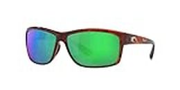 Costa Del Mar Men's Mag Bay Rectangular Sunglasses, Tortoise/Copper Green Mirrored Polarized-580p, One Size