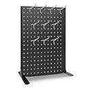 Uppcasir Pegboard Display Stand for Craft Shows, Metal Jewelry and Key Ring Retail Display Racks With 10 Hooks for Selling Accessories, Retail Stores, Vendors & Events, 17 X 13 Inch