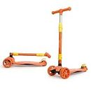 LuvLap Joy Scooter for Kids- Toddler 3-Wheel Kick Scooter with LED Lights | Stable First Ride for 3-10 Year | Adjustable Height & Easy-Grip Handlebars | Fun Outdoor Gear for Kids, Orange & Yellow