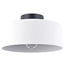 BISAMIYA Modern Close to Ceiling Light Fixture, 11.8" Matte White Dome Shade Flush Mount Ceiling Light, E26 Socket for Hallways, Dining Room, Foyer, Kitchen, Bulb not Included