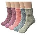 Aeoss Women's Crew Length Wool Blend Socks (Pack of 4) (A701_Multicolor) Free Size