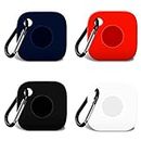 Silicone Case for Tile Mate 2022 Tracker, 4 Pack Anti-Scratch Cover with Keychain, Finder and Item Locator Soft Protection Sleeve Skin Cover for Carabiner, Keys, Bags, Cat Dog Collar Holder