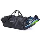 Kobo Polyester 21 Litre Duffle/Shoulder/Gym Bag for Men & Women with Separate Shoe Compartment (Black)