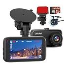Dash Cam Front and Rear Camera, Lnkful 1080P Dual Dashcams for Cars with 64GB Card, Car Dashboard Camera with 3'' IPS Screen with 3''Screen Night Vision, G-Sensor, WDR, Loop Recording, Parking Monitor