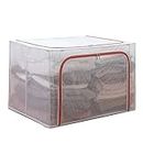 ZOUSANG Transparent Torage Boxes for Clothes,Large Stackable Storage Bins with Lids,20Gal Small Parts Organizer,Decorative Storage Bins,Cube Storage Bin for Organize The Closet,Red,66L