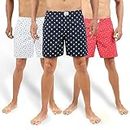 SUPERSQUAD Men's Multicolor Cotton Printed Regular Boxer dailywear Shorts (Pack of 3) MBC-04-EXTRA Large