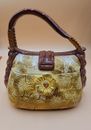 Davids Cookies Purse Cookie Jar Yellow Brown Floral Repaired 5304 Out 6500 Made 
