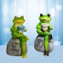 Green Resin Frog Figurines Animal Sculpture Artwork Home Garden Décor Gift