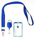 PRESTO ID Card Holder with Blue Lanyard and Retractable Ovel Yoyo (Pack of 1)