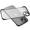 EGOTUDE Frameless Hard Back Cover Case for iPhone 13 (Camera Protection, Black, Polycarbonate)