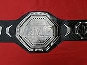 Maxan UFC BMF Replica Belt Brass Plates Title Leather Championship Belt, Adult Size