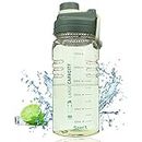 Kaishuai Bottiglia Acqua, borraccia 1,5l, sportiva, a Perdite Senza, Leggera e Robusta palestra con filtro indicatore Millilitro-da escursionismo (green)