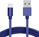 KP TECHNOLOGY [2m] Fast Charging Cable for Motorola Moto G8 / G8 Power / G8 Lite/Moto E5 / E6 / E6s / E6 Plus / E7 / E7 Plus / E5 Plus Play / G6 / G6 Play / E4 / E4 Plus / G5 (Micro USB) (BLUE)