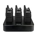 Retevis RT22 Walkie Talkies,Compact Two Way Radio Rechargeable (6 Pack) with 6 Way Gang Charger,Key Lock,Separate Clip,Emergency Alarm,Hands Free Walkie Talkie for Adults Team Management