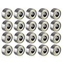 sourcing map 684ZZ Ball Bearing 4mm x 9mm x 4mm Double Shielded 684-2Z Deep Groove Bearings, Carbon Steel (Pack of 20)
