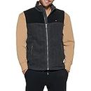 Tommy Hilfiger Men's Polar Fleece Vest, black/charcoal, Medium