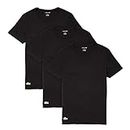 Lacoste Men's Essentials 3 Pack 100% Cotton Slim Fit Crewneck T-Shirts, Black, Large