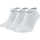 NIKE Men's Ankle Socks (Pack of 3) (SX4702-101_White/Black_Large)
