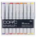 COPIC SKETCH Marker Pens Dual Tip - 36 Basic Colour Set - Graphic Art