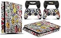 GNG PS4 Slim Console STICKERBOMB Skin Decal Vinal Sticker + 2 Controller Skins Set