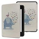SwooK Classic Printed Magnetic Flip Cover Case for All New Kindle 10th Generation 2019 Release Model: J9G29R Flip Case Smart Folio Cover Case (Not for 10th Gen 2018 Kindle) (Showering Hearts)