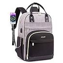 LOVEVOOK Laptop Backpack for Women/Men, Fits 15.6 Inch Laptop Bag, Fashion Travel Work Anti-theft Bag, Business Computer Waterproof Backpack Purse, Grey-Black-Balck