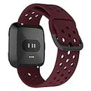 iBazal Wrist Band Compatible with Fitbit Versa/Versa 2/Versa Lite Bands Watchbands Bracelets Belts Replacement for Fitbit Blaze Bracelet Wristbands Mens Boys Watches - Wine Red
