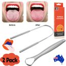 Tongue Tounge Cleaner Scraper Dental Care Oral Hygiene Mouth Kit Stainless Steel