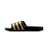 adidas unisex adult Adilette Aqua Slide Sandal, Black/Gold Metallic/Black, 9 Women Men US
