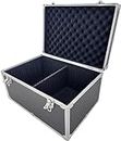 Maplin Large Aluminium Lockable Flight Case with Dividers, Portable Toolbox, Multi Storage Chest Grey ideal for Electronics, Hobby Equipment, Gaming Gear, DJ Equipment, Tools & more - 310x450x240mm