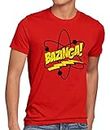 CottonCloud Sheldon Atomo T-Shirt da Uomo, Dimensione:XL, Colore:Rosso