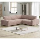 PAULATO by GA.I.CO. Stretch Corner Sofa Slipcover - Soft to Touch & Easy to Clean - Velvet Collection in Pink | 35 H x 100 W x 100 D in | Wayfair