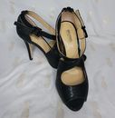 Michael Kors MK Women’s Black Glitter Peep Toe Heels Shoes Size 6M