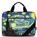 iColor 15" Canvas Laptop Shoulder Messenger Bags 14" 15.4 Inch Briefcase 15.6" Computer PC Notebook Tablet Handle Cases Carrying Sleeve Cover Holder for Office Netbook (14"~15.6", Starry Nigh)