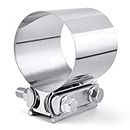 SPEEDWOW 2.25" Butt Joint Exhaust Band Clamp Sleeve Stainless Steel