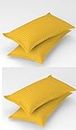 Homefab India 4 Piece Stripe Glace Cotton Pillow Covers - Yellow