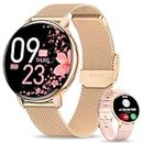 Smart Watches for Women (Answer/Make Calls), 1.39'' Fitness Tracker Watch with Blood Pressure/Heart Rate/Sleep Monitor/IP68 Waterproof, Smart Watch for Android Phones and iPhone Compatible Rose Gold