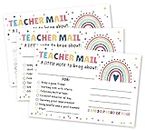 50 Boho Rainbow Happy Mail Teacher Notes to Parents- Classroom Good Behavior Incentive Motivational Cards to Send Home - Preschool, Kindergarten, Elementary School- Made in The USA