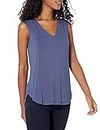Amazon Essentials Women's Jersey Standard-Fit V-Neck Vest (Previously Daily Ritual), Medium Blue, XL