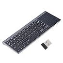 Slim 2.4Ghz Wireless Keyboard,plplaaoo Portable Stainless Steel Ultra Slim Wireless Keyboard Handheld with Touchpad, for Computer/Desktop/PC/Notebook/TV Box/Laptop/Surface