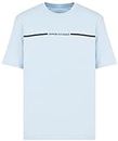 Armani Exchange Men's Regular fit, Constrast Logo line, L T-Shirt, Celestial Blue, L
