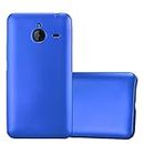cadorabo Case works with Nokia Lumia 640 XL in METALLIC BLUE - Shockproof and Scratch Resistant TPU Silicone Cover - Ultra Slim Protective Gel Shell Bumper Back Skin