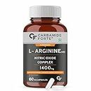 Carbamide Forte Nitric Oxide Supplement 1400mg with L-Arginine HCL, AAKG, L Citrulline Malate, Beet Root Extract & Caffeine – 60 Veg Capsules