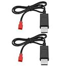 Be In Your Mind 2PCS 3.7V Li-po Battery USB Charger Cable JST Female Plug for RC Drone Quadcopter Battery Compatible with Syma S39 S32 S032 S032G S029G S027G