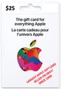 CANADIAN APPLE GIFT CARD CANADA CANADIAN ITUNES CARD MUSIC MOVIE APP STORE $25