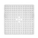 AmazerBath Shower Mat Non Slip 21 x 21 Inches, Square Shower Mat with Suction Cups and Drain Holes, Shower Stall Mat Machine Washable (Clear)